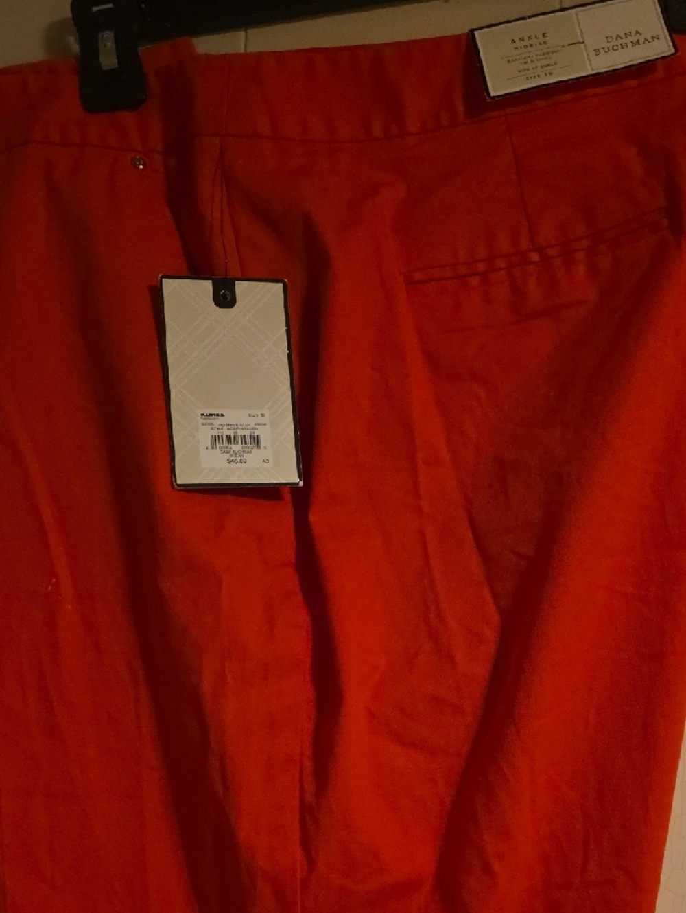 Dana Buchman Women’s Vibrant Orange-Red Ankle Chinos - Picture 2 of 3